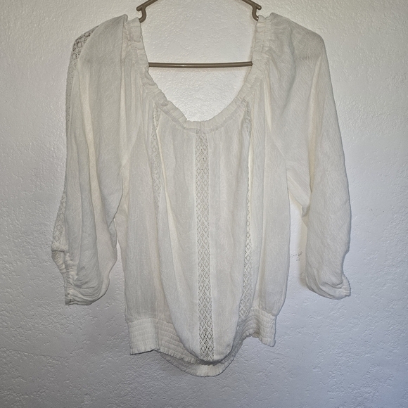 Aeropostale White Off-the-shoulder Peasant Top Size XL - Picture 4 of 8